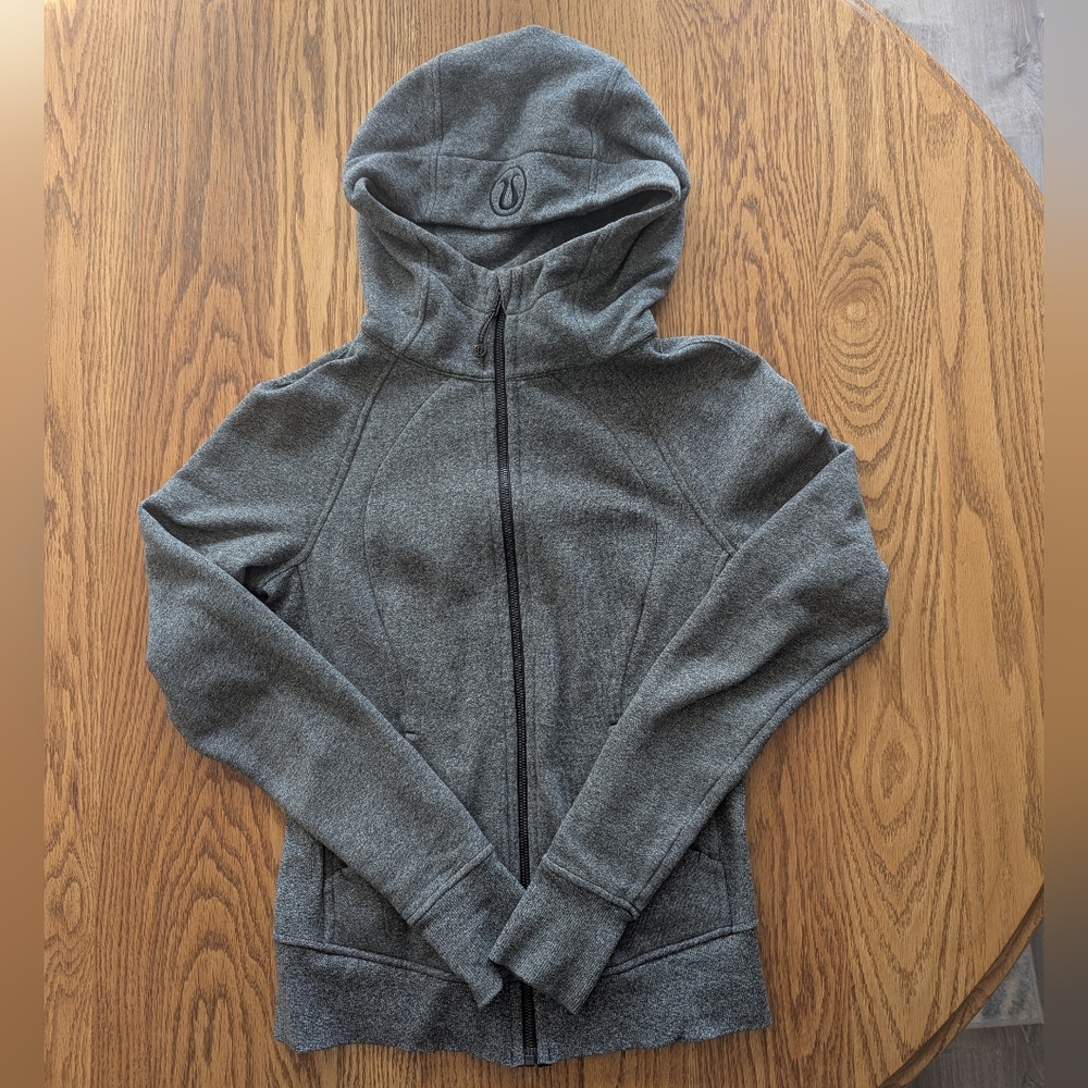 lululemon Scuba Charcoal Zip-Up Hoodie US Size 4 - Picture 2 of 12